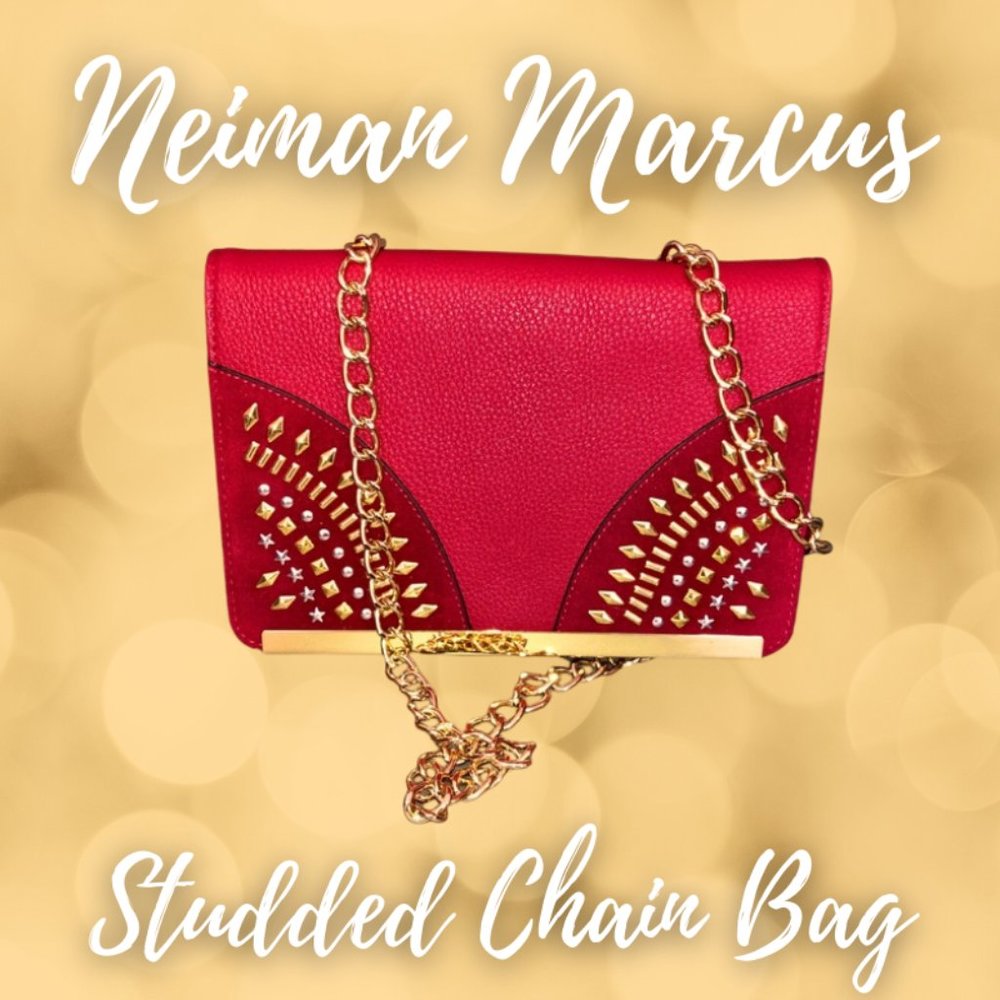 Neiman Marcus Studded Chain Bag
